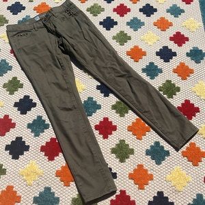 Olive Studded Skinny Jeans